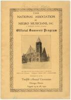 Official Souvenir Program, National Association of Negro Musicians, Twelfth Annual Convention, Chicago, August 1930