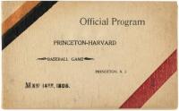 Official Program Princeton-Harvard Baseball Game Princeton, N.J. May 14th, 1898 (cover title)