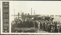 Panoramic photograph "America's Little Sweetheart, Godmother to the 143rd Field Artillery, reviews her 'He Men' Camp Kearny, Feb. 9, 1918"