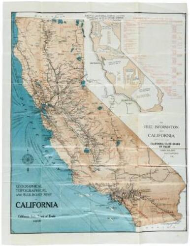 Geographical, Topographical and Railroad Map of California