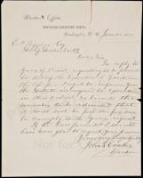 Autograph Letter, signed, as Warden of the United States Jail, To New York Sheriff E.P. Higgins, replying to his request &ldquo;to be present to witness the Execution of Guiteau the Assassin"