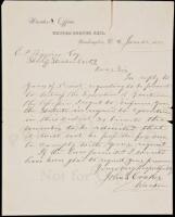 Autograph Letter, signed, as Warden of the United States Jail, To New York Sheriff E.P. Higgins, replying to his request “to be present to witness the Execution of Guiteau the Assassin"