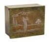 Sterling on bronze cigarette box with silver onlay decoration