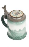 O'Hara Dial Co. ceramic stein with silver decorative lid