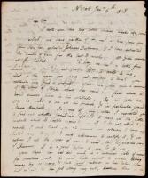 Autograph Letter, signed, relating to the first American depression