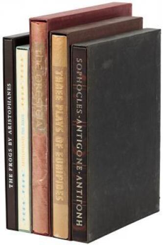 Five volumes of classic Greek plays by various authors published by Limited Editions Club