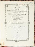 Esame delle Riflessioni Teologico-Critiche Contro il Libro Della Vana Aspettazione Degli Ebrei Del Loro re Messia dal Compimento di Tutte le Epoche