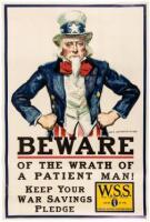 "Beware of the Wrath of a Patient Man!" - War Savings Stamps poster