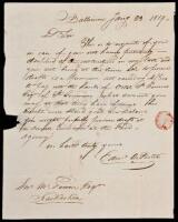 Illinois land after Louisiana Purchase, 1819 letter