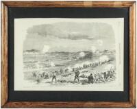 Wood engraving "The Battle of Fredericksburg" from the London Illustrated News
