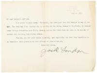 Letter from Jack London to Margaret Herrick, regarding aspects of Before Adam