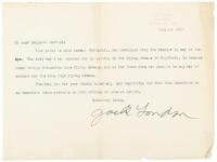 Letter from Jack London to Margaret Herrick, regarding aspects of Before Adam
