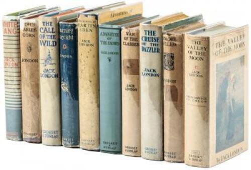 Ten volumes by Jack London published by Grosset & Dunlap