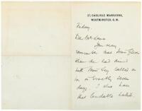 Autograph Letter, signed, from Maugham to a Mr. Lane