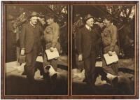 Two photographs of publisher Charles Dana Wright and Jack London at Glen Ellen