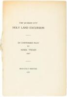 The Quaker City Holy Land Excursion: An Unfinished Play