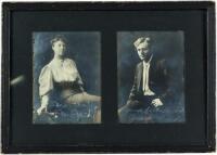 Pair of photographs of Jack & Charmian London, each inscribed and signed, framed together