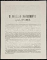 El Gobierno Constitucional a la Nacion