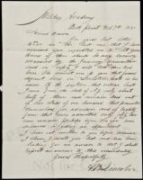 Autograph Letter, signed, regarding cadet vacancies at West Point