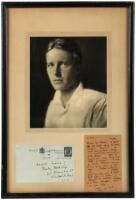 Autograph postcard initialed by Rupert Brooke, to Harold Munro of the Poetry Bookshop