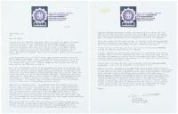 Typed letter signed, regarding his disdain for letterhead stationery, fellow novelist Brian Garfield, and his collaboration with Joe Gores