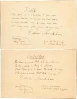 Two manuscript poems by Markham