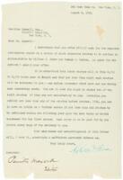 1913 letter by the literary agent for famed detective William Burns about detective stories for Hearst's magazine