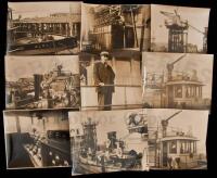 Nine original gelatin silver photographs of the Seattle fireboat Alki, stationed on Puget Sound and the inland lakes