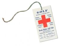 Ticket for a golf tournament to benefit the Red Cross in 1942 - featuring golfers Hogan, Demaret, Nelson, and Little