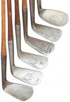 Composed set of six Willie Kidd Tom Stewart irons
