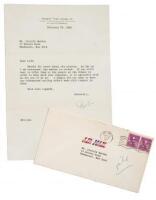 Typed Letter Signed from Bobby Jones to sportswriter Lincoln Werden