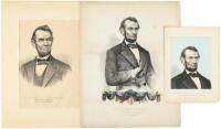 Three lithograph portraits of Abraham Lincoln