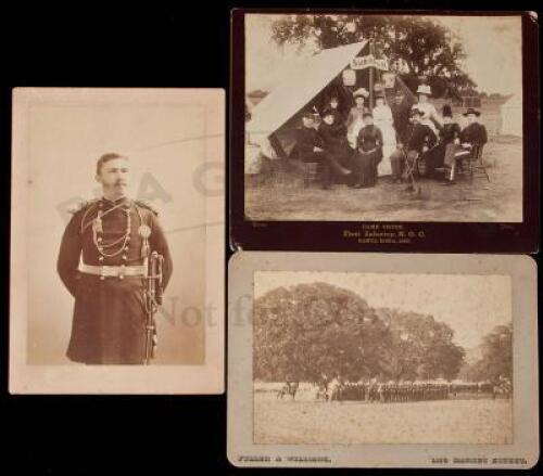 Three cabinet cards of the First Infantry of the National Guard of California - two of which picturing surgeon George M. Terrill