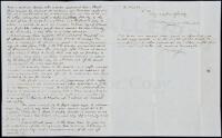 Autograph Letter, signed, from a future leader of the Virginia Secession