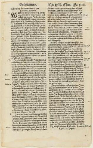 A Leaf from the First Edition of the First Complete Bible in English, The Coverdale Bible 1535