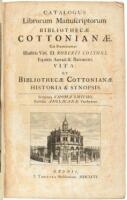 Catalogus Librorum Manuscriptorum Bibliothecae Cottonianae [with] Catalogi Librorum Manuscriptorum Angliae et Hiberniae