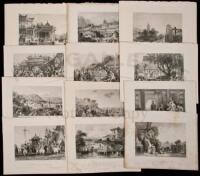Collection of approximately 200 engraved plates of Chinese scenes