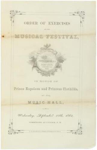 Boston musical reception for Prince Napoleon, five months after Fort Sumter