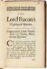 Baconiana. Or Certain Genuine Remains of Sr. Francis Bacon, Baron of Verulam, and Viscount of St. Albans - 3