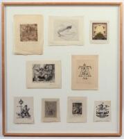 Two framed collections of bookplates