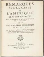 Remarques sur La Carte de L'Amerique Septentrionale, Comprise entre le 28e et le 72e Dégré de Latitude, avec Une Description Geographique de ces Parties