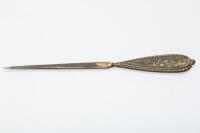 Tiffany bronze letter opener with pine needle design