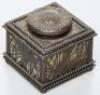 Tiffany square inkwell with pine needle design