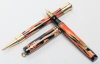 Conklin: Halloween Black and Orange Pyrolin Ring-Top Fountain Pen and Propelling Pencil Set