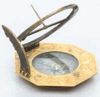 Two sundials, a French brass butterfly and a German 16th century octagonal brass sundial