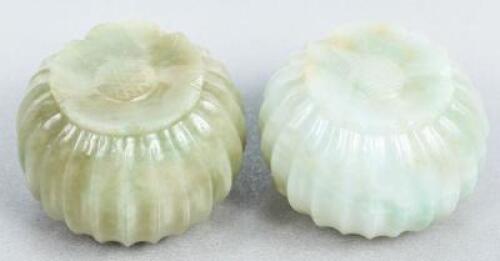 Pair of Mogul India jadeite water cups