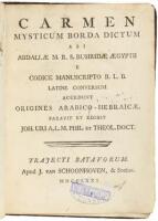 Carmen Mysticum Borda Dictum Abi Abdallæ M.B.S. Busiridæ Ægyptii: 
e Codice Manuscripto B.L.B. Latine Conversum; Accedunt Origines Arabico-Hebraicæ