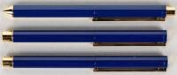 Yves St. Laurent: Three pens in matt blue with gold trim