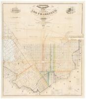 A Topographical & Complete Map of San Francsico. Compiled from the Original Map, from the recent Surveys of W.M. Eddy, County Surveyor, and Others. Containing all the latest extensions and improvements, new streets, alleys, places, wharfs, &c., &c.