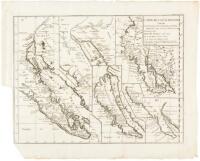 Carte de la Californie suivant I. La carte manuscrite de l'Amérique de Mathieu Néron Pecci olen dresse à Florence en 1604. II. Sanson 1656. III. De L'Isle Amérique Sept. 1700. IV. le Pere Kino Jesuite en 1705. V. La Societe des Jésuites en 1767...